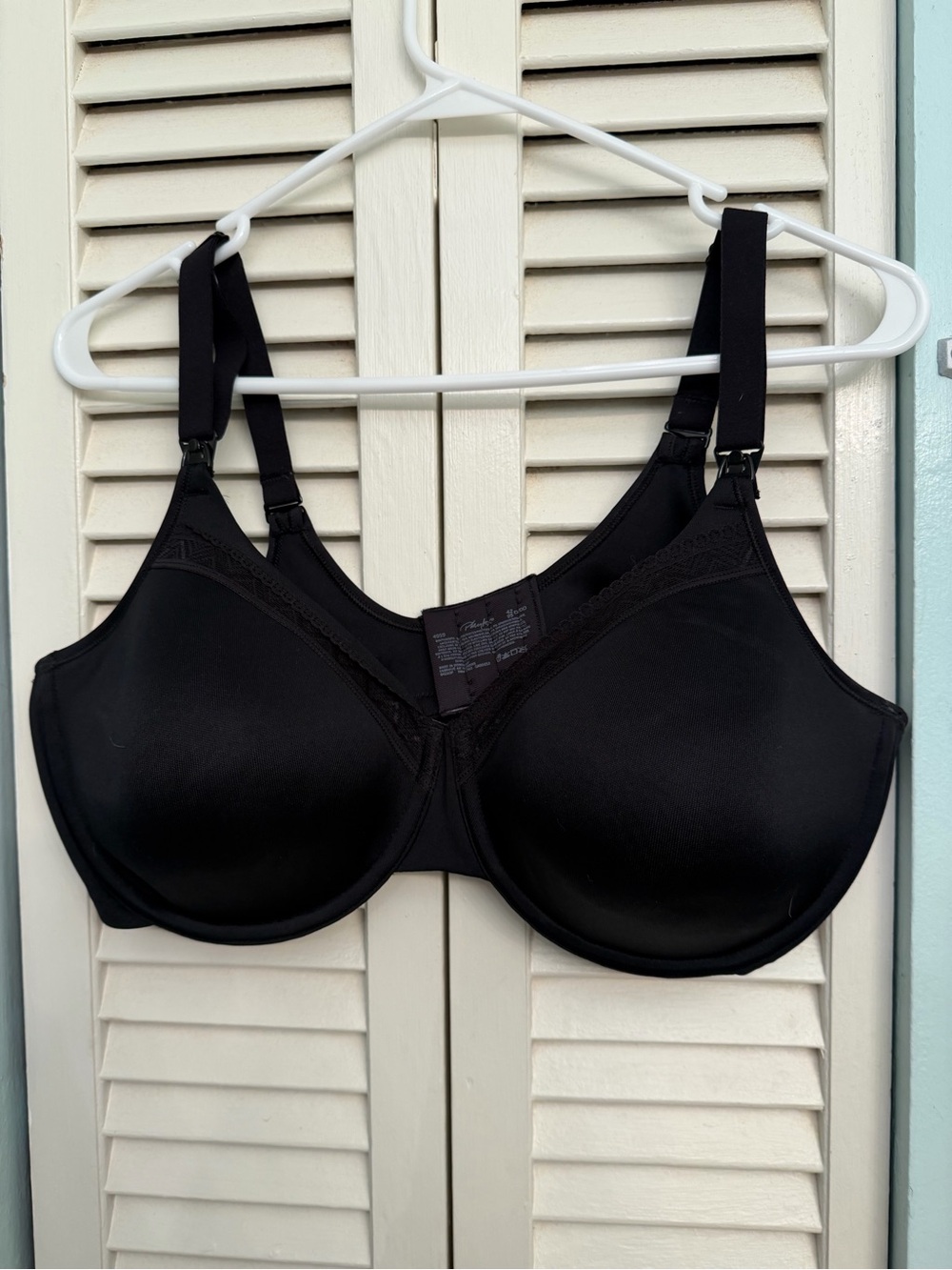 Playtex Black Full Coverage Nursing Bra with Underwire Support